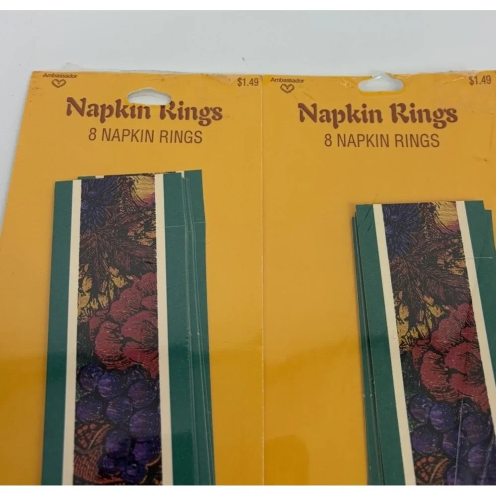 Vintage Ambassador Hallmark Paper Napkin Rings Thanksgiving Fall Autumn Harvest